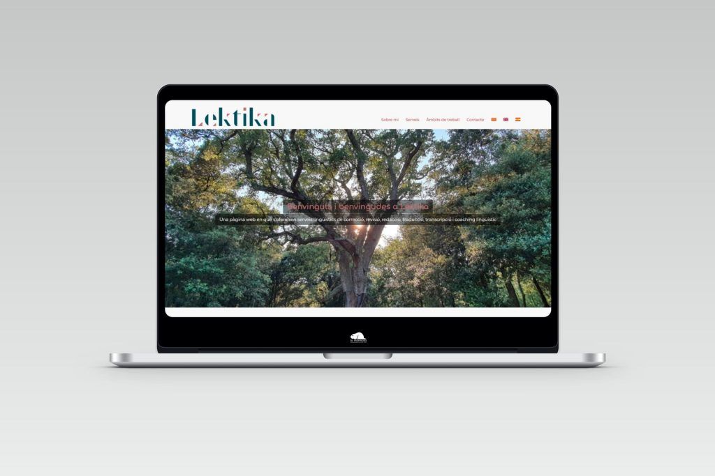 Pàgina inicial del web de Lektika en un ordinador portàtil