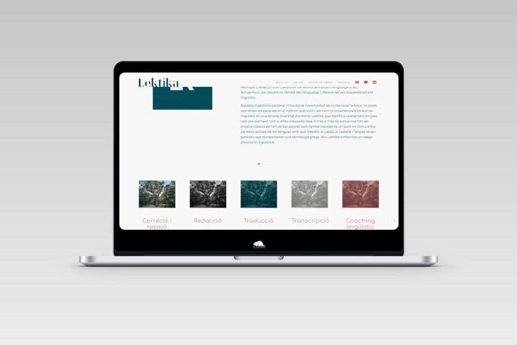 Secció del web de Lektika amb textos i imatges de serveis