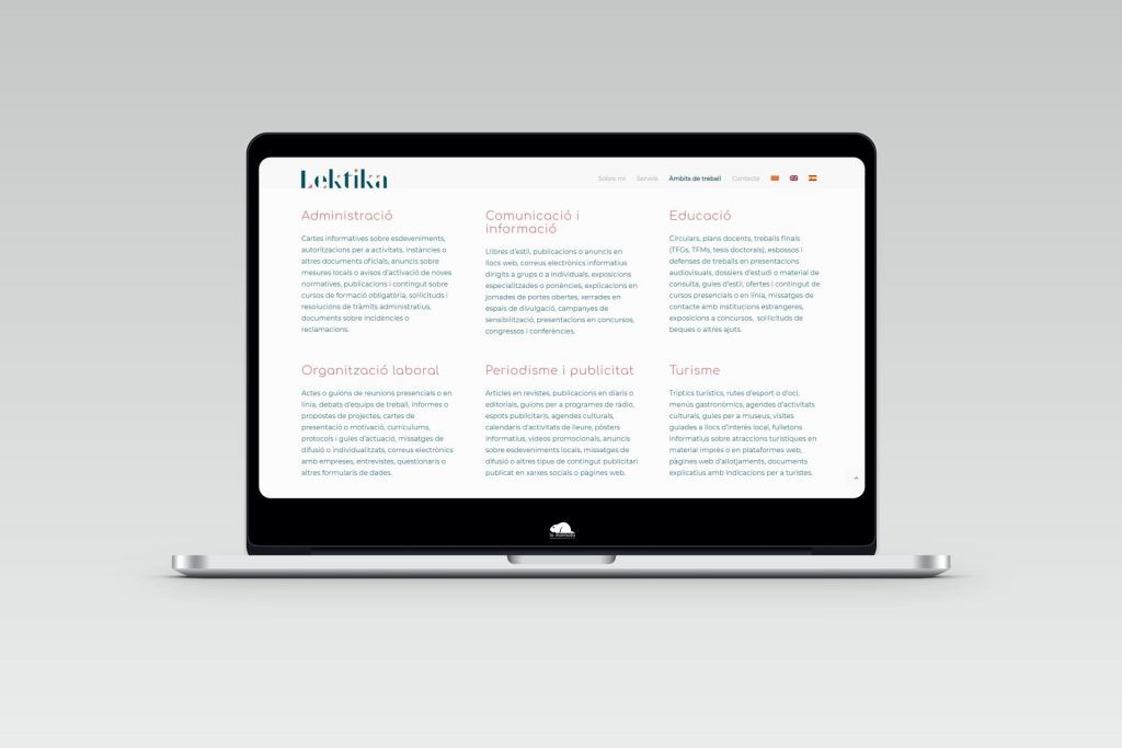 Pàgina de serveis lingüístics del web de Lektika