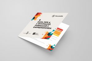 Guia d’Ocupació i Emprenedoria de Palamós cerrada con portada geométrica