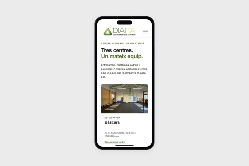 Renovació del web de Diaita: portada adaptada a mòbil.