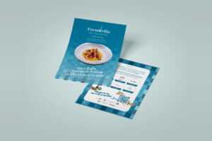 Flyer de la campaña Escudella de Palamós, anverso y reverso