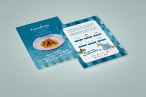 Diseño del flyer abierto de la Escudella de Palamós