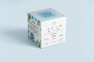 Reverso del cubo con información de la campaña gastronómica