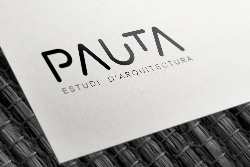 Detalle de la marca PAUTA en papelería