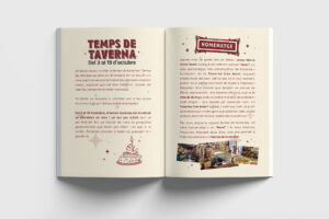 Páginas de presentación y homenaje del libreto Temps de Taverna