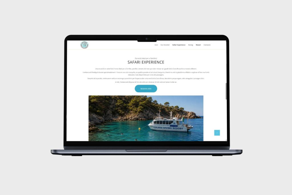 Web de Snorkel Cap de Creus: Safari Experience en MacBook