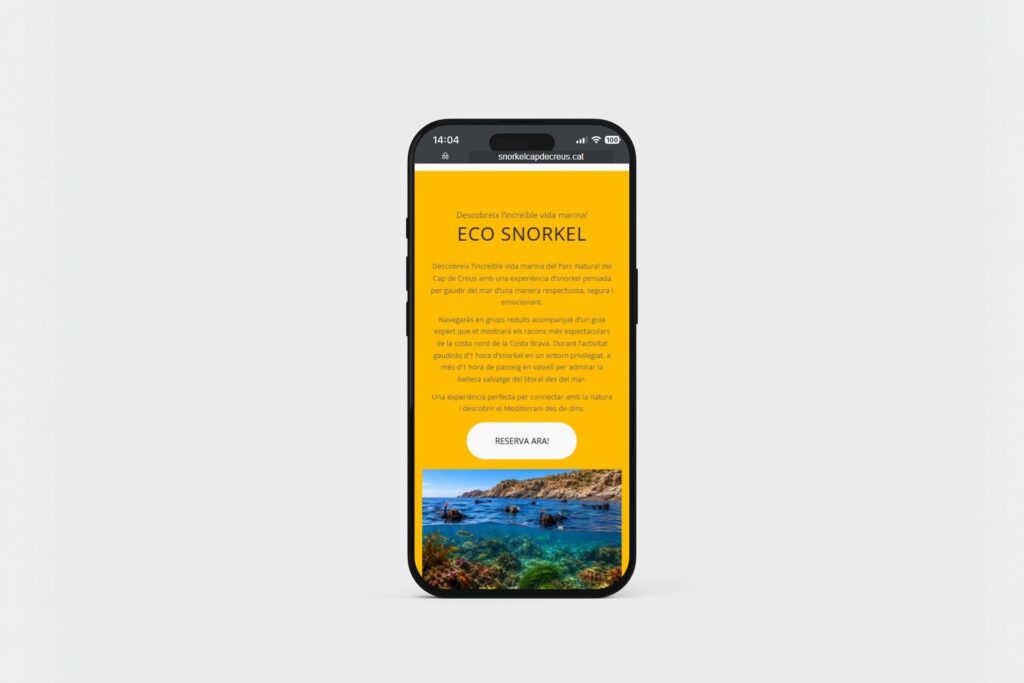 Web de Snorkel Cap de Creus: Eco Snorkel en iPhone